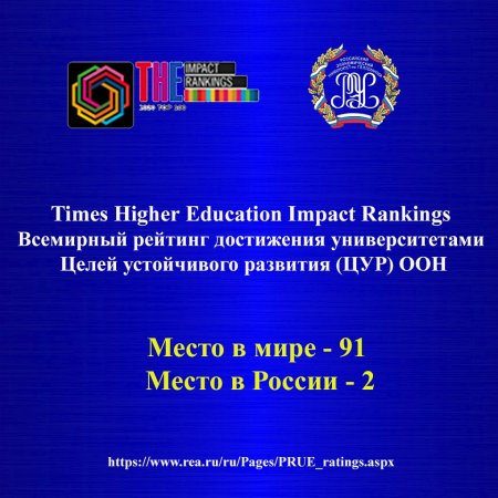 РЭУ – в топ-200 вузов мира по версии Times Higher Education Impact Rankings 2021